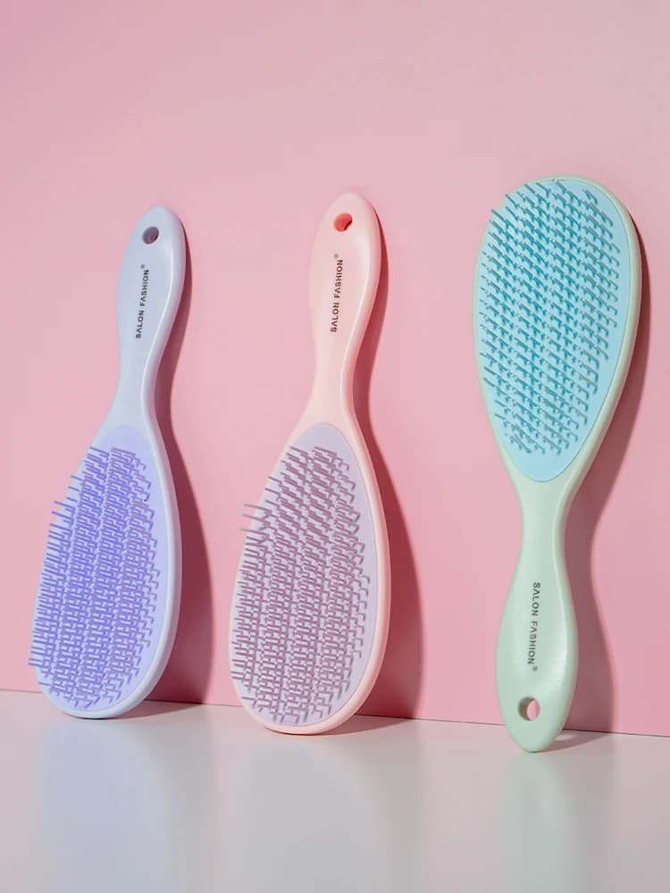 Denman-cepillo desenredante para mujer, 9 filas, masajeador de cuero cabelludo, peine de pelo mojado y rizado recto para salón de peluquería