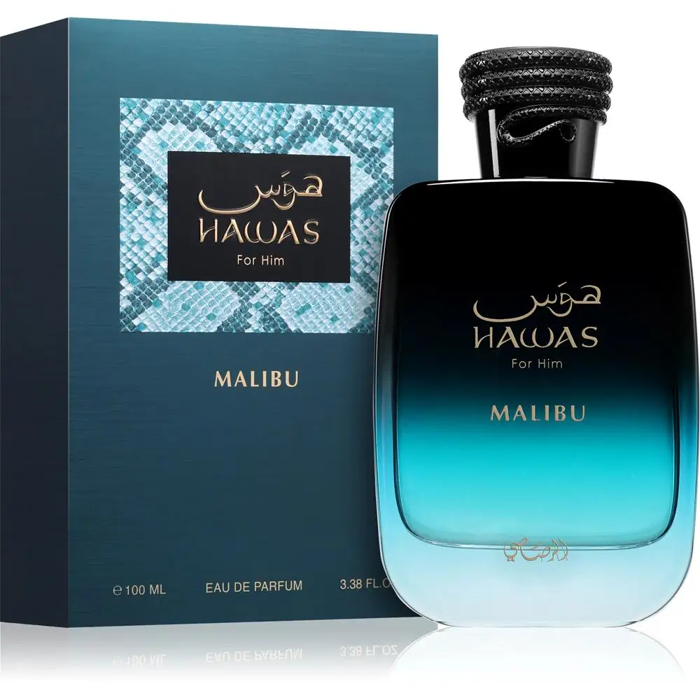 Rasasi Hawas Eau de Parfum 100 ml Hombre y Mujer – Malibu, Kobra, Ice, Tropical y For Her – Perfume Árabe Original Larga Duración