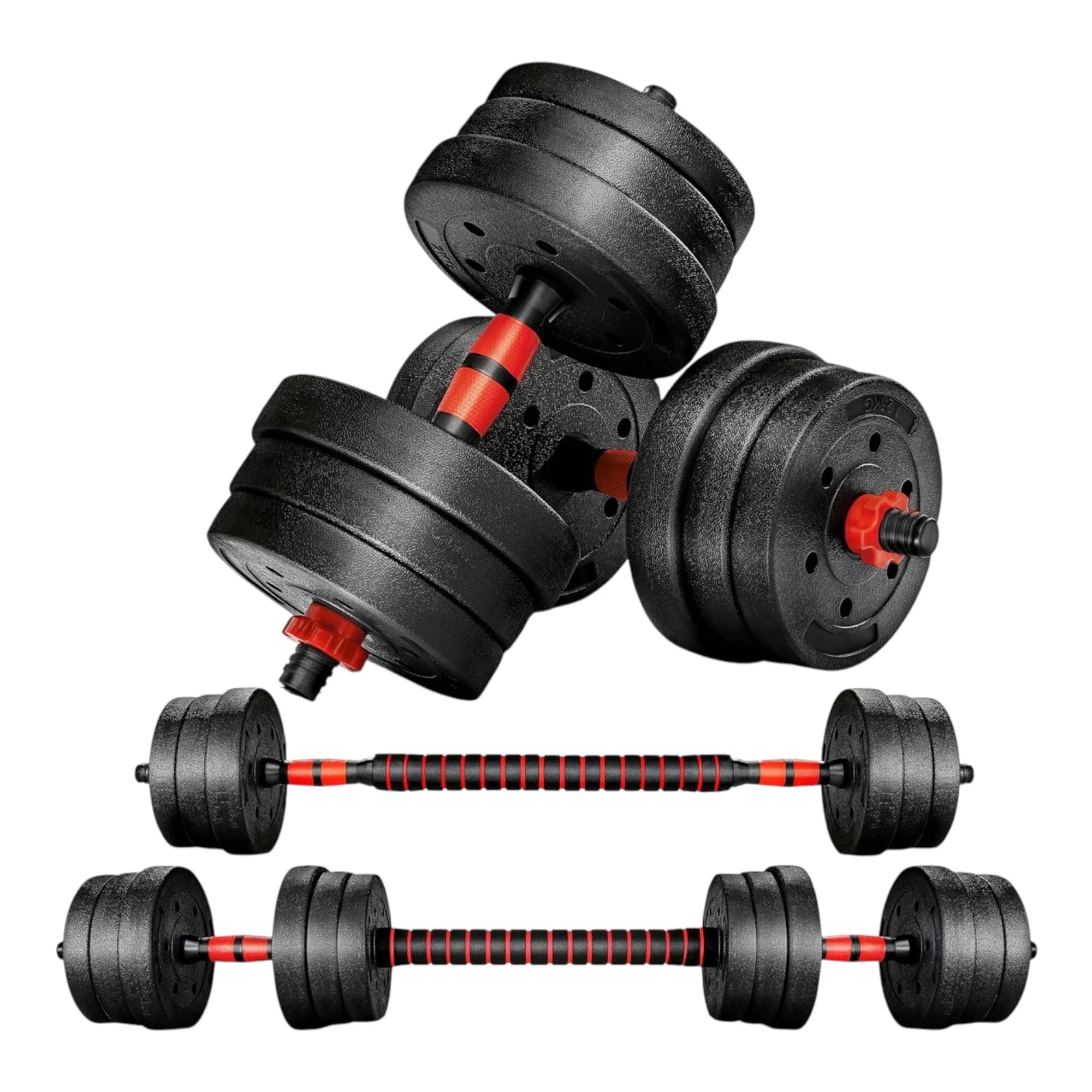 Juego De Mancuernas Ajustables 2 en 1,con barras,Multifución 10KG-15KG-20KG-30KG. Juego de Pesas con Barra Libremente Combinable con Barras Conexión, 10/15KG/20KG/30KG... ajustables, mancuernas cortas y largas (man-001 22.9 26.9 30.9 38.9  D7)
