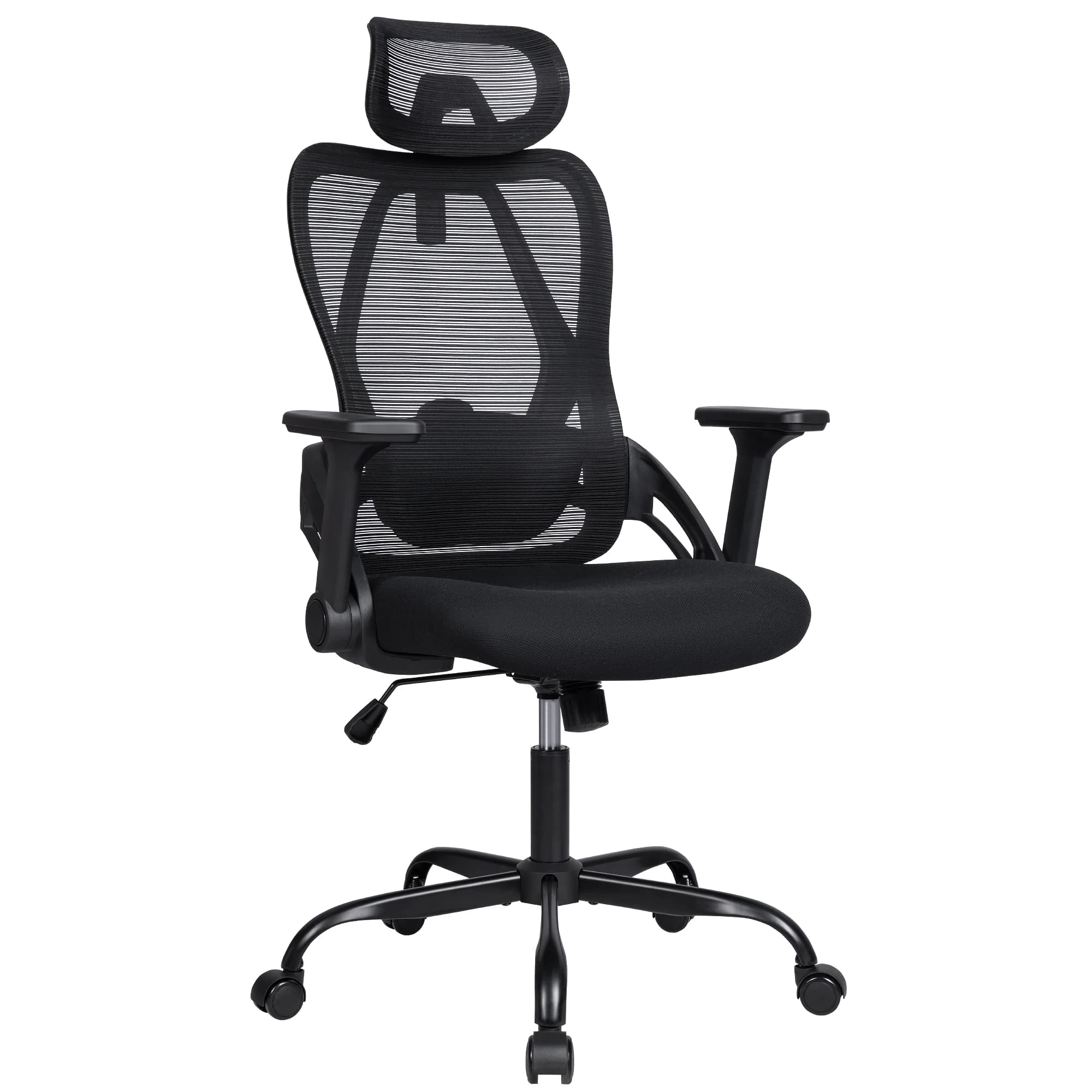 T-LoVendo Silla Ergonómica de Oficina con Respaldo Transpirable y Apoyo Lumbar | Reposacabezas Ajustable, Reposabrazos Regulables, Asiento Acolchado, Ruedas 360°, Ideal para Escritorio, Teletrabajo y Estudio