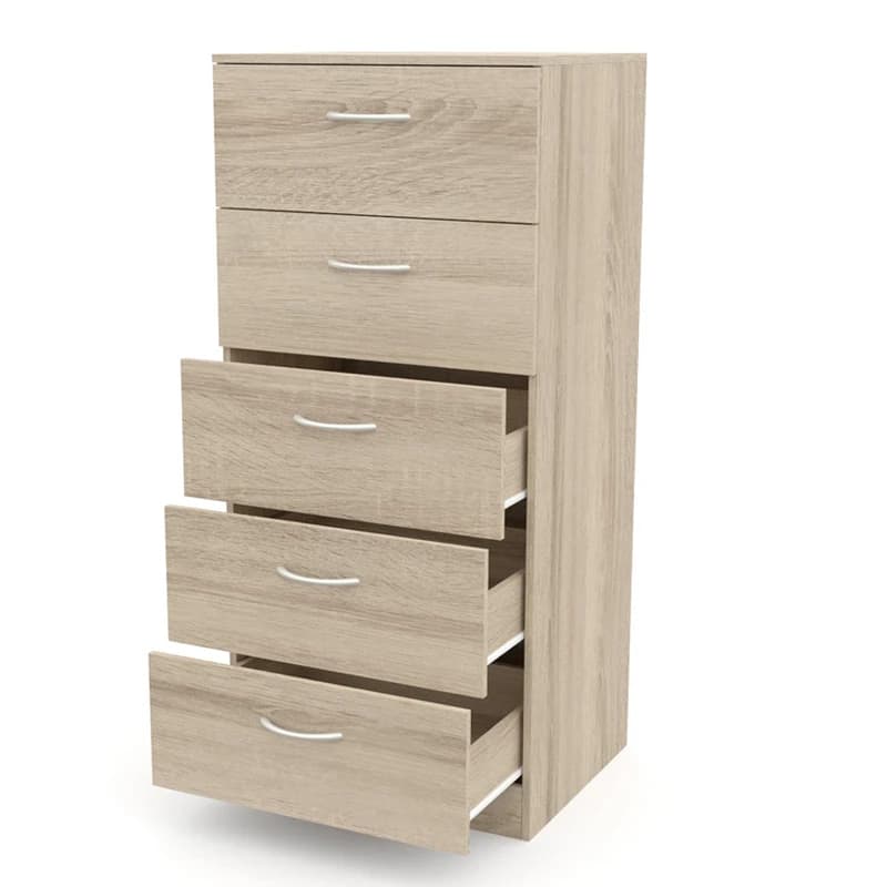 DORMIDAN- Sinfonier 5 cajones guías metálicas, cómoda Dormitorio, Altura 110cm.
