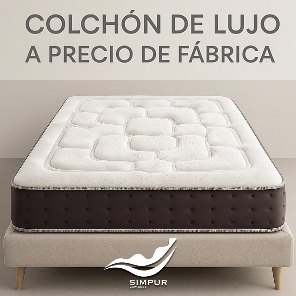 SIMPUR Colchón Royal Top - de 15 a 30 cm Visco-Grafeno y muelles - Soporte firme y confortable - 9 zonas - Espuma HR de alta densidad - Termorregulación - Antiestático - Oeko-Tex - Fabricado en España 90x190 135x190 150x190