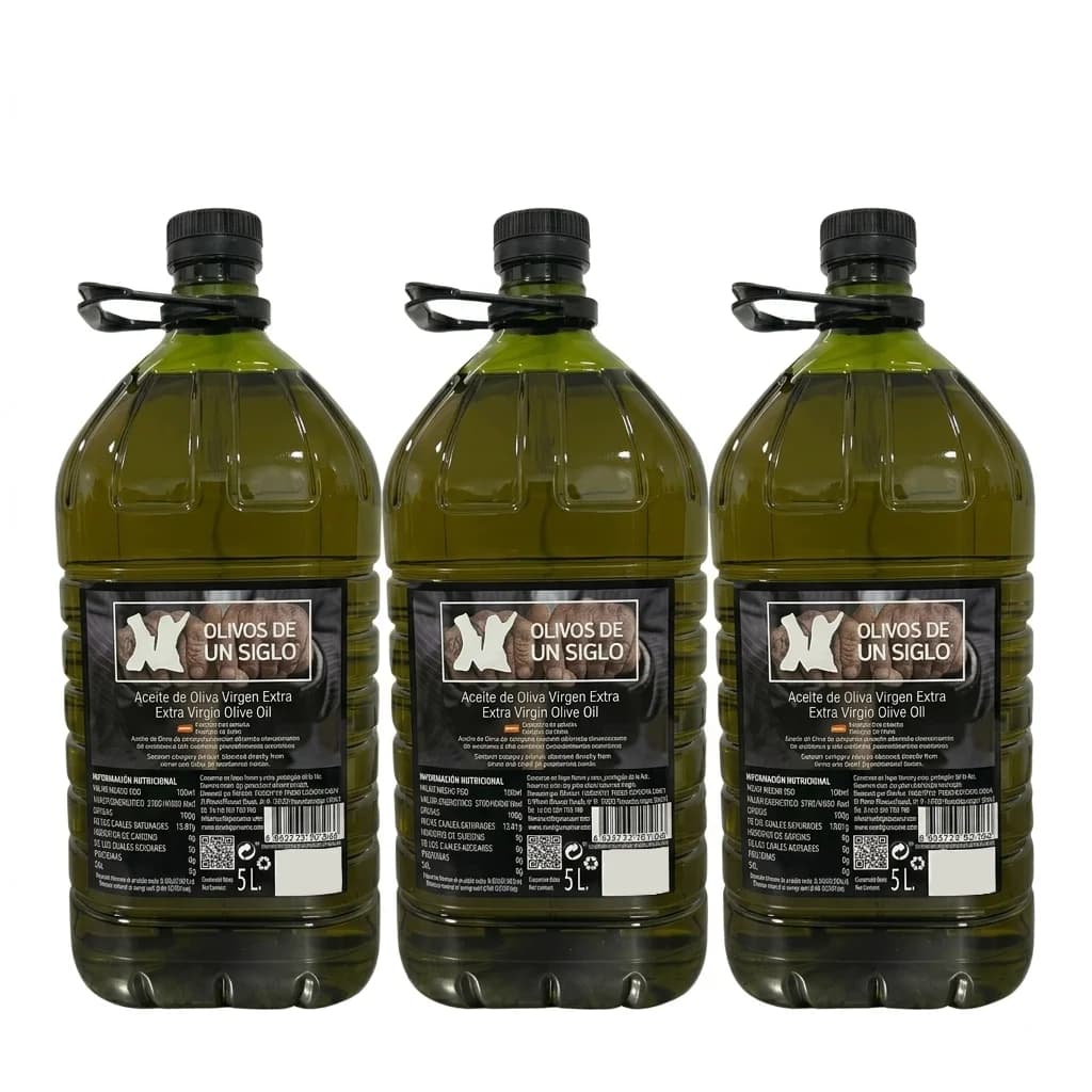 OLIVOS DE UN SIGLO 5L PACK ACEITE DE OLIVA VIRGEN EXTRA 3X5L - AOVE JAÉN PICUAL COSECHA TEMPRANA