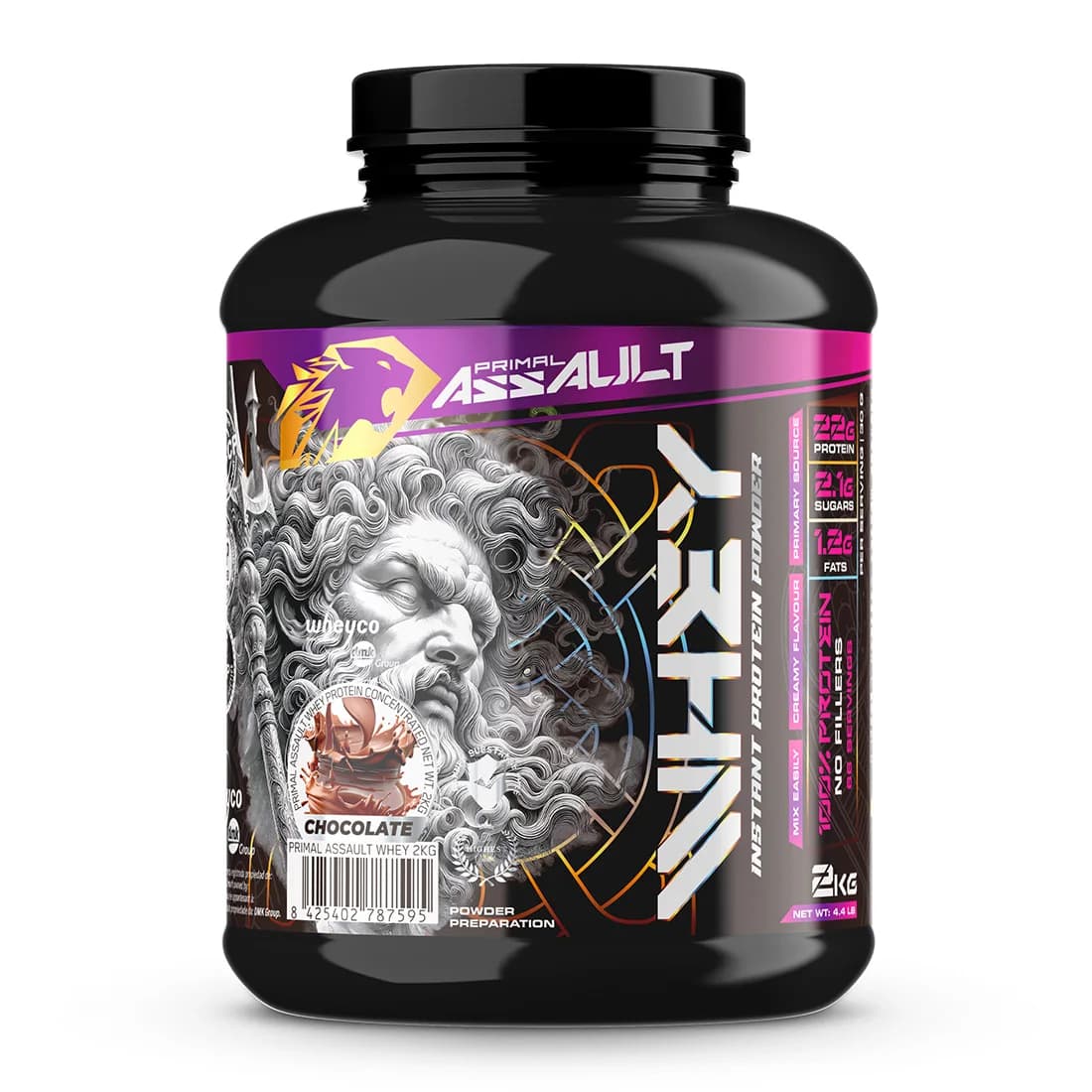 ASSAULT - 100% concentrado de proteína de suero WHEYCO® optimizado para poner en marcha los procesos de desarrollo muscular de su organismo. La proteína contribuye al crecimiento y mantenimiento de la masa muscular