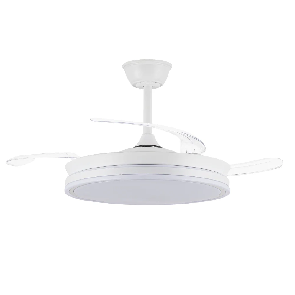 Ventilador de techo BEST SELLER motor DC 6 velocidades, con SMART APP Tecnología Led 72W sistema CCT 7920 Lúmenes, Control remoto con temporizador, LUZ REGULABLE en color e intensidad, MEMORIA motor inverter verano/invierno ultra silencioso.