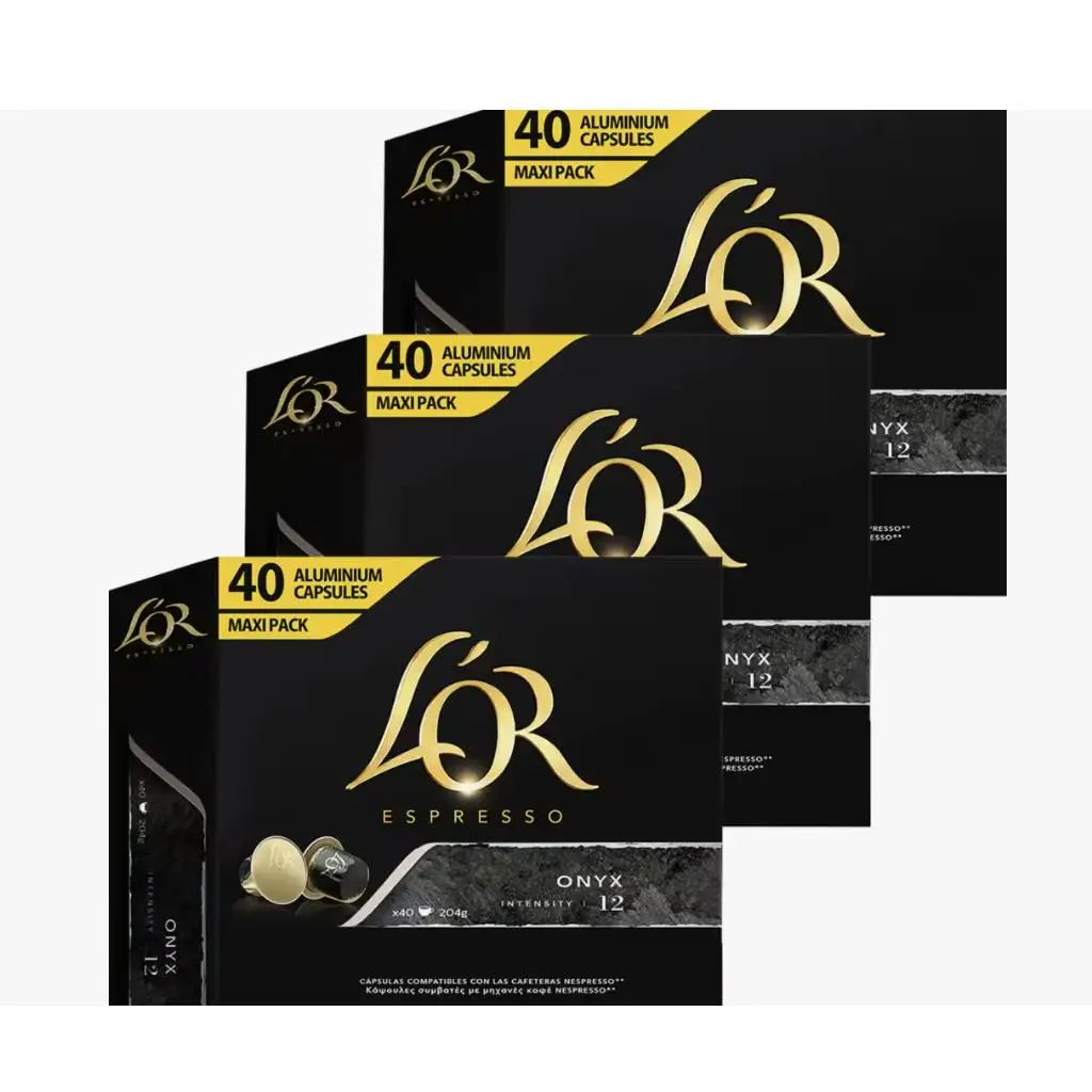 L'OR ESPRESSO café total 120 capsulas  20 cápsulas *6pack onyx