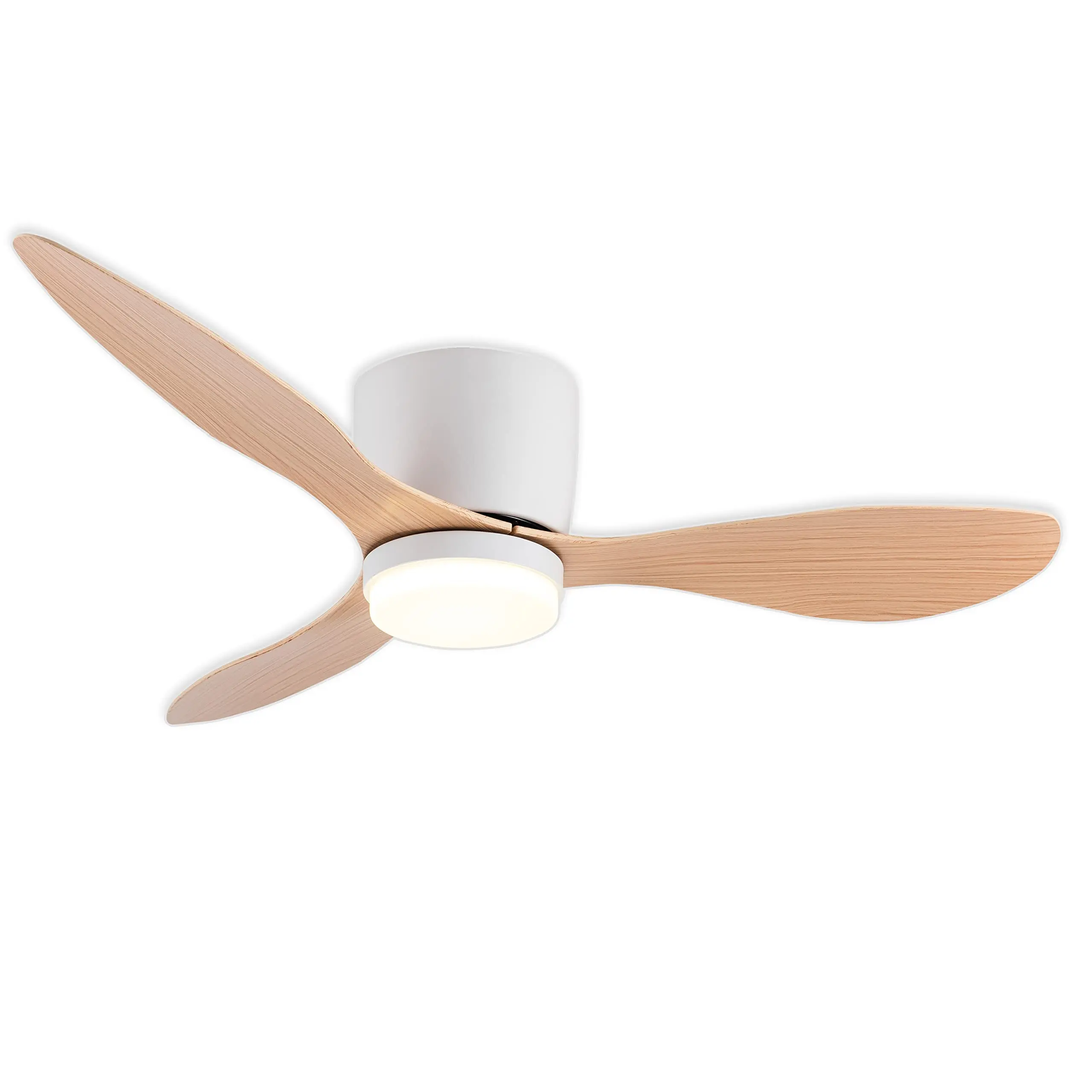 Hola LED Ventilador de Techo 42" con Luz LED Regulable – 3000K-6000K, 85-265V，Blanco/Madera Claro/Negro/Nogal Negro