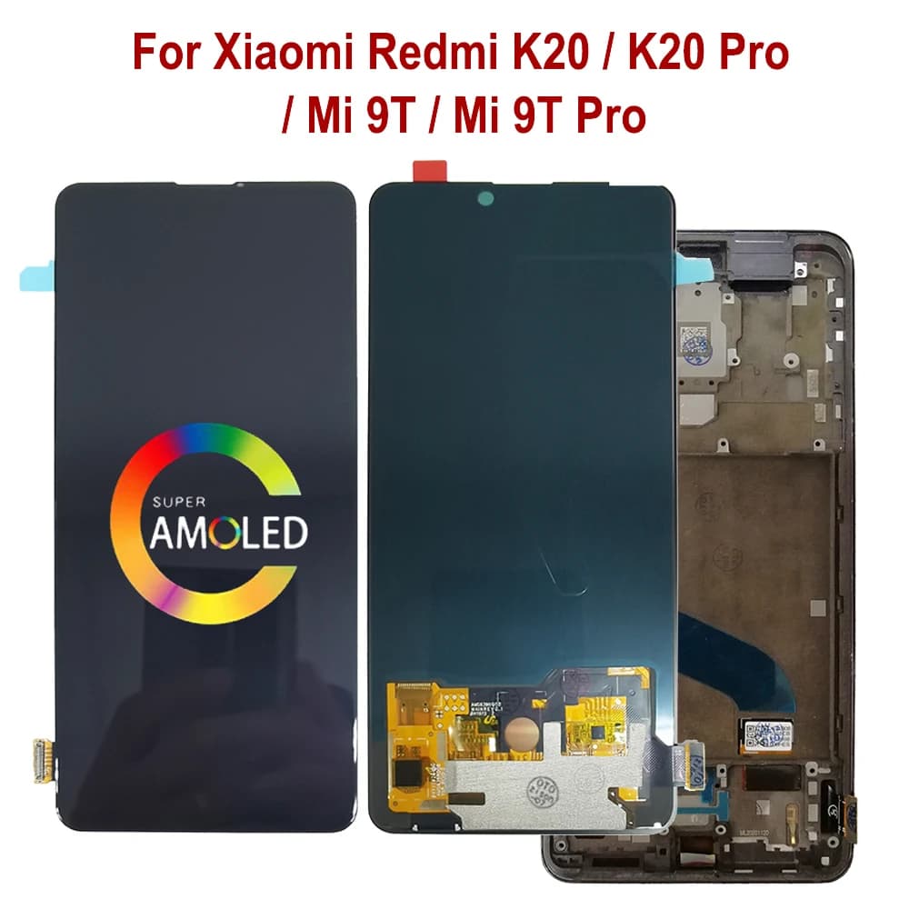 LCD con marco para Xiaomi Mi 9T pro M1903F11G lcd Redmi K20 Pro M1903F11I Pantalla Mi9T M1903F10G Redmi K20 M1903F10I Asamblea de digitalizador táctil de pantalla redmi k20pro LCDs