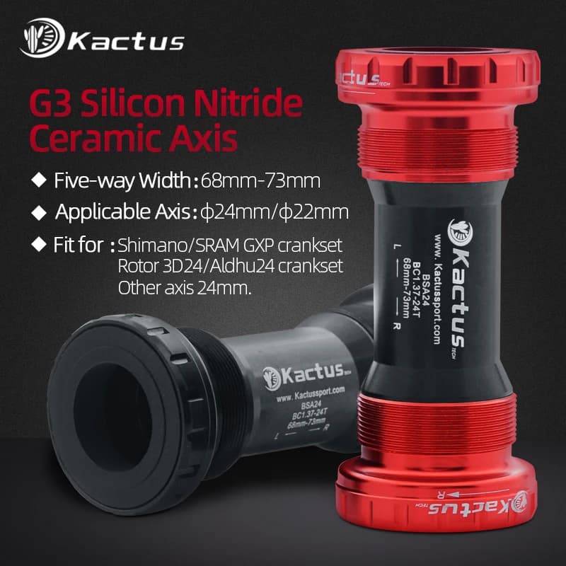 Rodamiento Cerámico para Pedalier de Bicicleta KACTUS BSA24, Compatible con Shimano SRAM GXP Road MTP, Diámetro del Eje 24-22mm, Pieza de Bicicleta