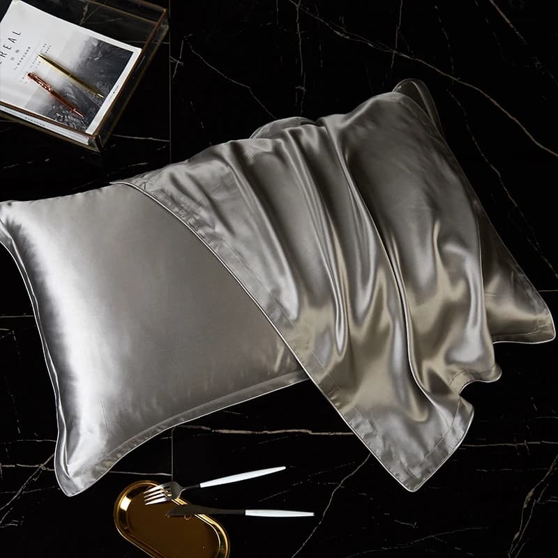 Funda de Almohada de Seda DISANGNI de una Sola Cara para Cabello y Piel, 100% Seda de Morera Pura en la Parte Delantera y Lyocell Transpirable en la Parte Trasera, 1 Pieza