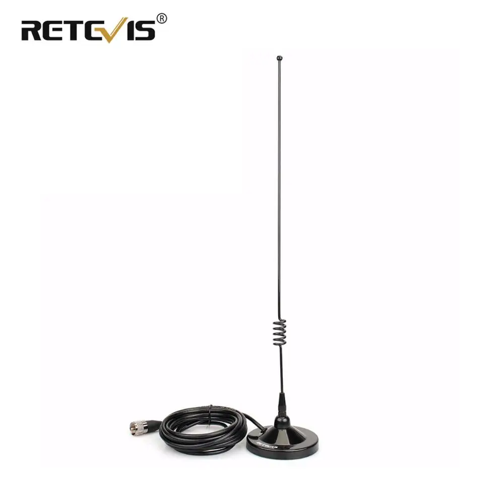 Antena para Auto Retevis MR100 SL16/PL259 con Soporte Magnético Móvil, Antena de Banda Dual VHF UHF de 144/430 MHz para Radio de Auto RT98/MA1