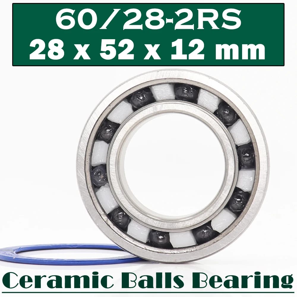 Rodamiento cerámico híbrido 60/28 28*52*12mm (1 pieza) rueda delantera trasera de bicicleta de carrera 60 28 2RS LUU rodamientos de bolas híbridos Si3N4 6028RS