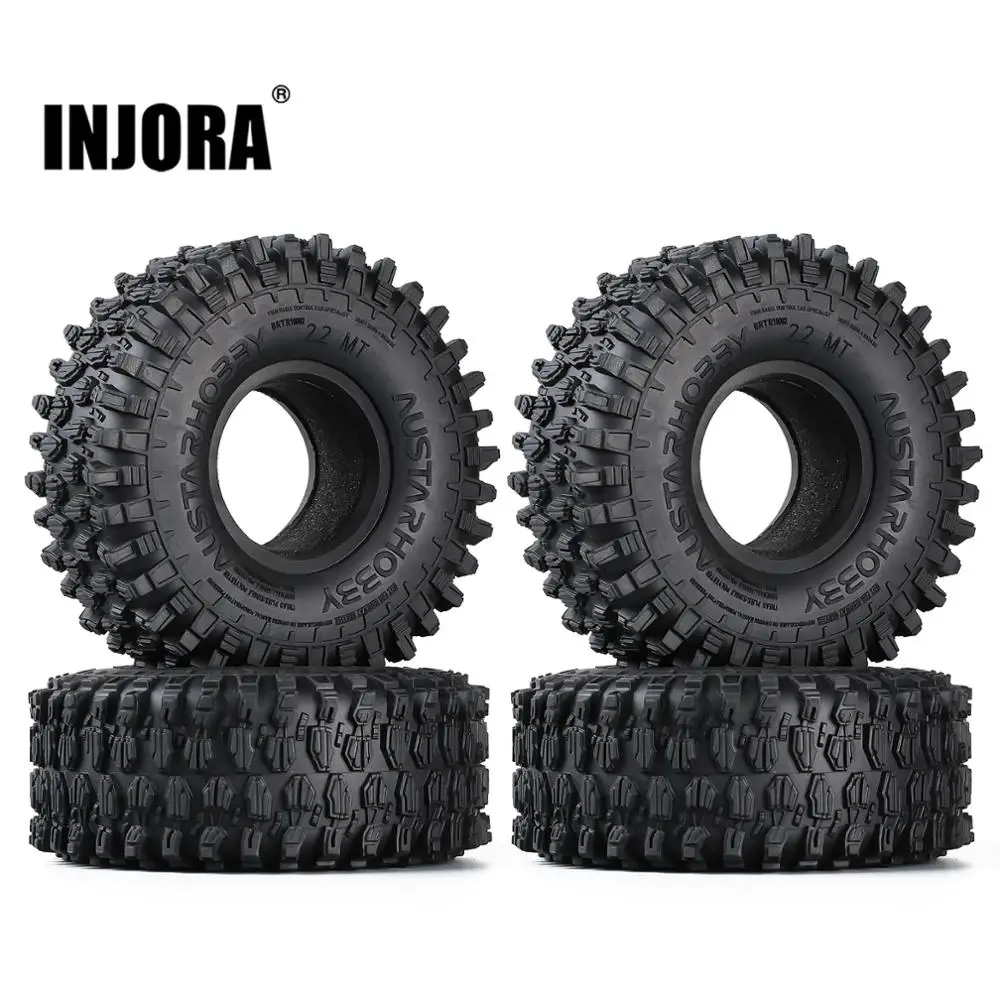 INJORA 4 Uds 130*46MM 2,2 neumáticos de goma para terreno para 1/10 RC Rock Crawler Axial SCX10 RR10 Wraith KM5