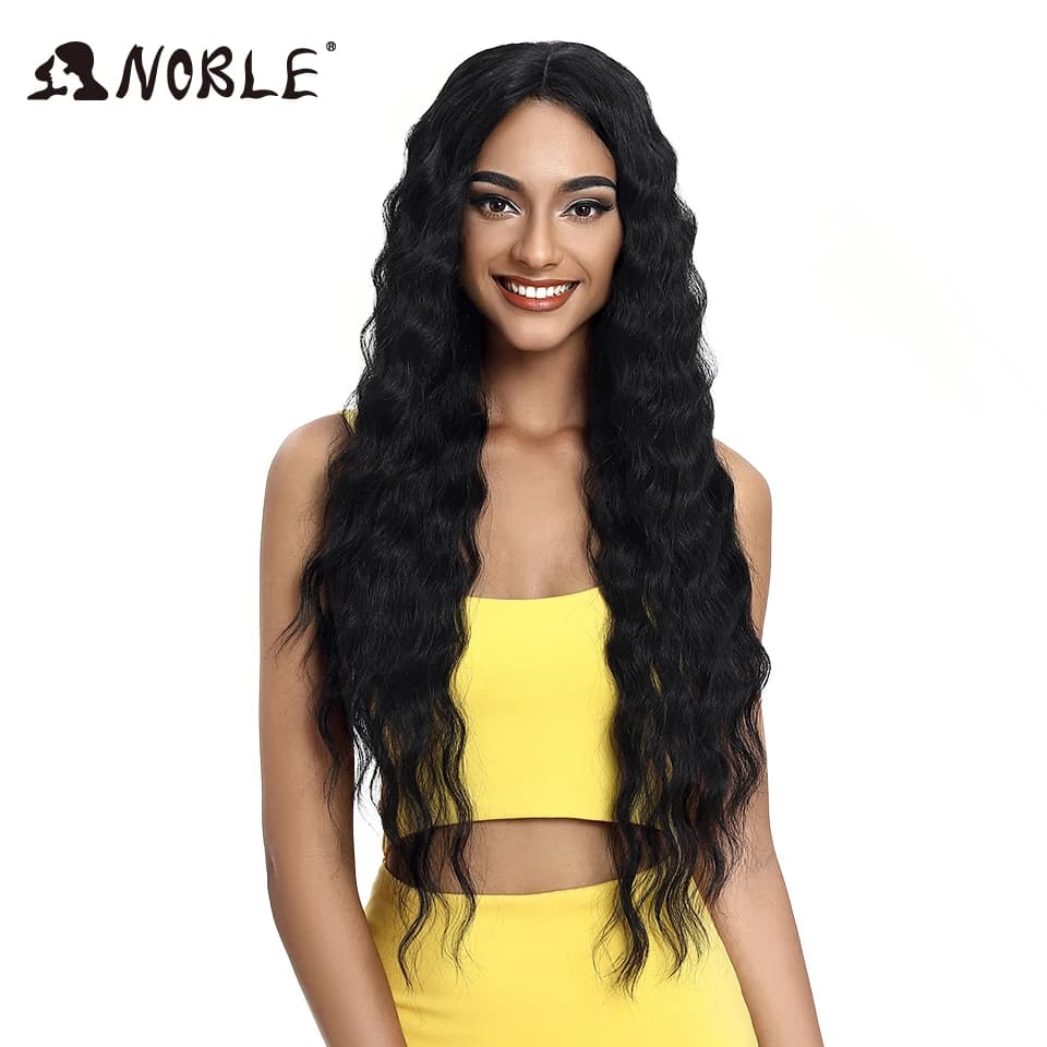Noble Hair-Peluca de encaje sintético para mujeres negras, pelo largo ondulado de raíz oscura, color rubio degradado, 30 pulgadas, envío gratis