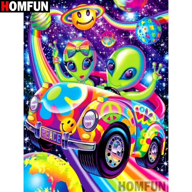 HOMFUN-pintura de diamante redondo/cuadrado completa, cuadro artesanal 5D, bordado de personaje de dibujos animados, punto de cruz 5D, decoración del hogar, regalo A14723