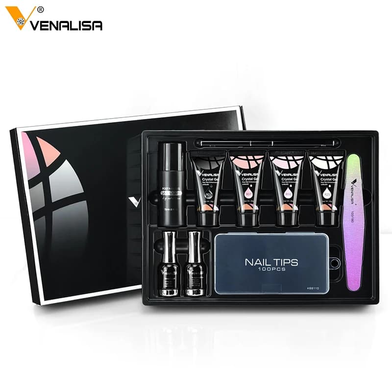 Venalisa-Kit de Gel de cristal para decoración de uñas, 30g, laca de Color transparente, barniz de Gel, extensión de uñas, esmalte de uñas acrílico, manicura