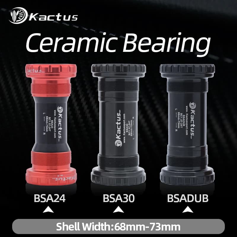 Kit de Eje de Pedalier KACTUS BSA para Bicicleta de Carretera y MTB, 68/73 mm, 24/22 y 29/30 mm, Compatible con Pedales Shimano/SRAM GXP