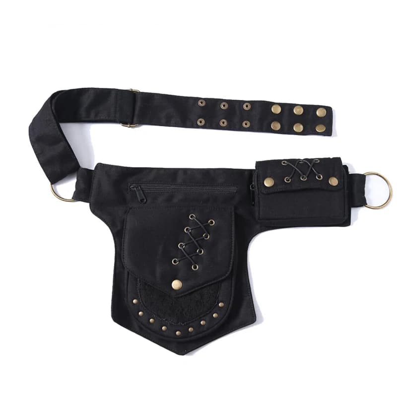 Riñonera Vintage Unisex con múltiples bolsillos, bolso de cintura de lona, bolsa de cadera, bolso de pecho para mujer, bolsa Bohemia para teléfono