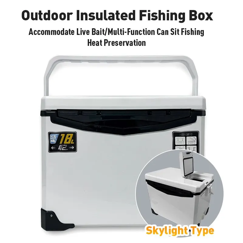 Caja enfriadora de pesca, caja de aparejos para tanque al aire libre, herramientas de almacenamiento de peces, mar, con agujeros de aire portátiles, 10L, 18L, 22L, 32L, 48L