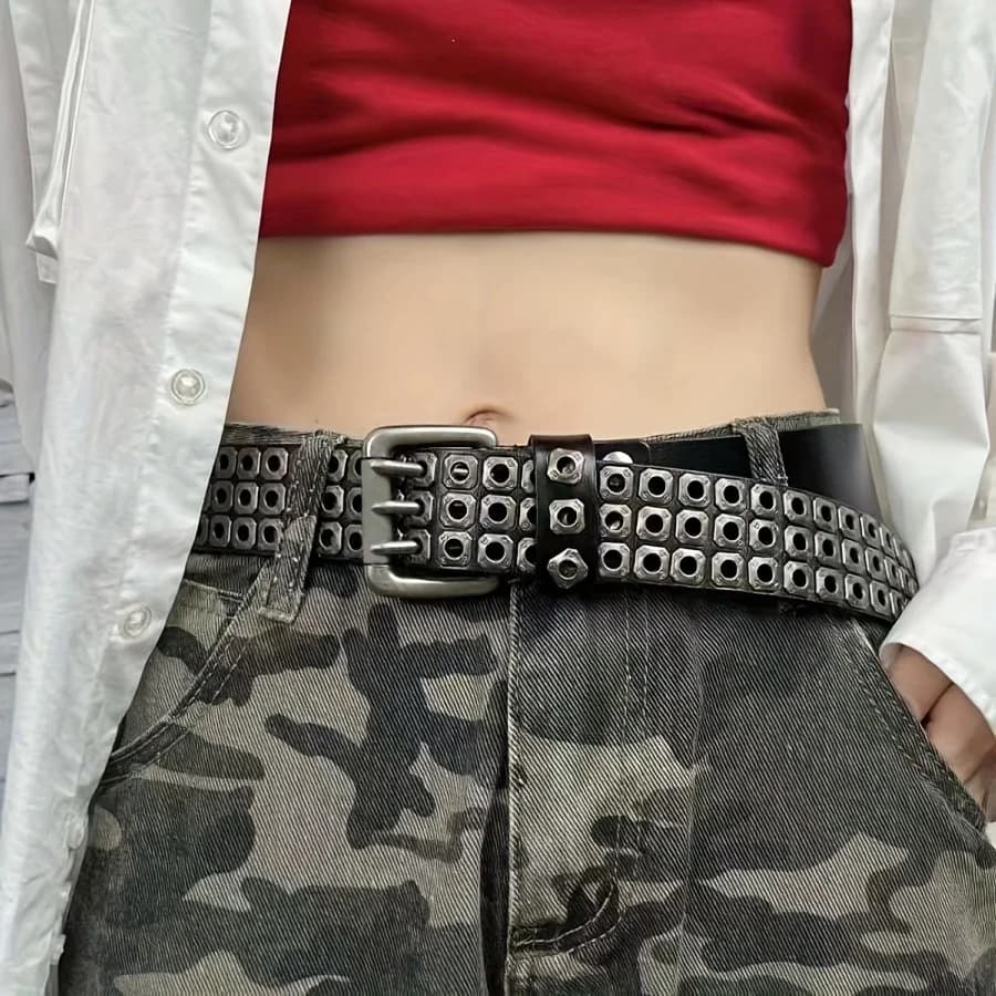 Cinturón con remaches estilo punk para hombres y mujeres, opción ideal para regalos