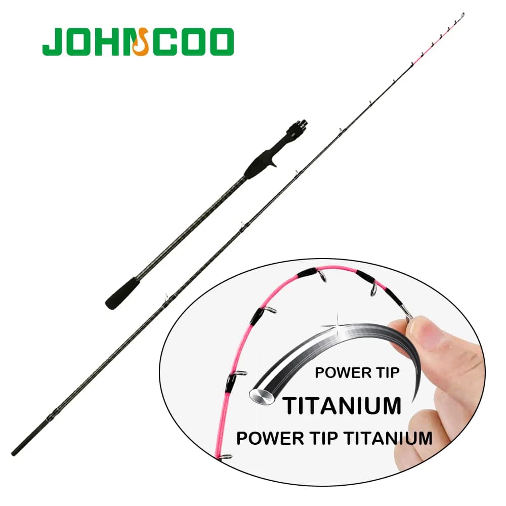 Caña de pescar Johncoo para fundición, caña de Jigging de 1,7 m M ML, caña Hanchi, caña de pescar de sepia, punta de titanio, caña de pescar de pulpo