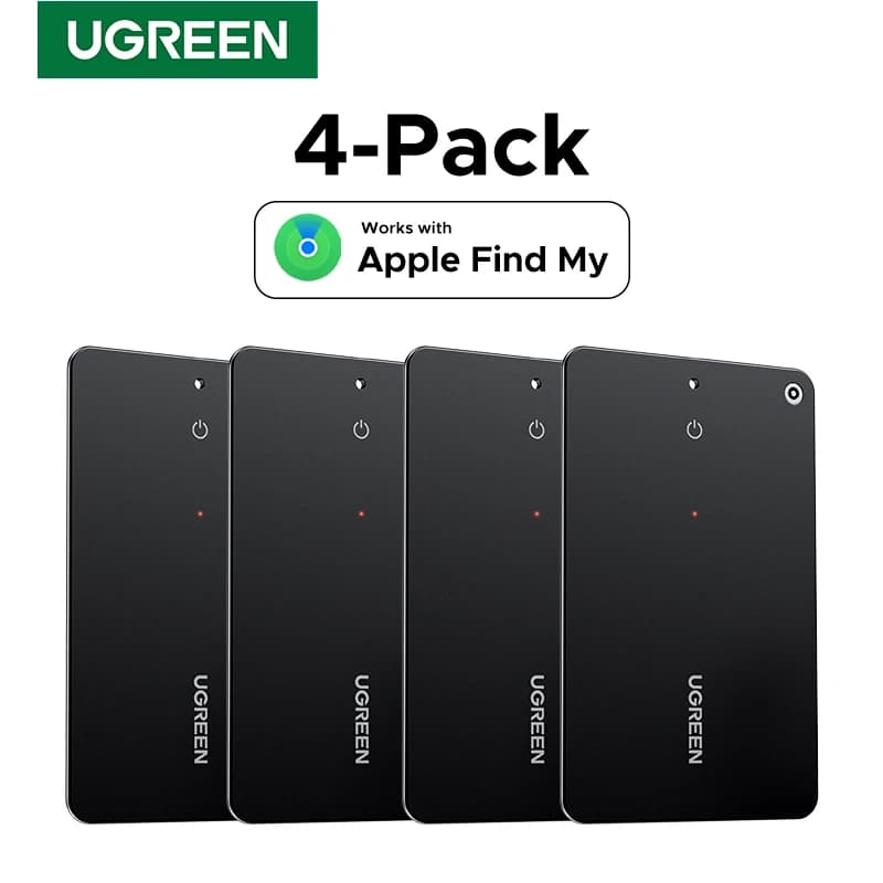 UGREEN Buscador de billetera, localizador de artículos de tarjeta de seguimiento Bluetooth con etiqueta inteligente para etiquetas de equipaje Pasaportes con Apple Find My App (solo iOS)