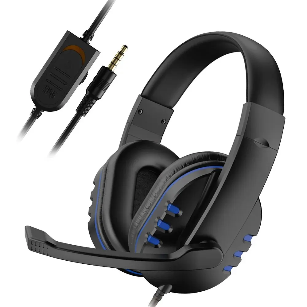Auriculares con cable de 3,5mm para videojuegos, cascos con micrófono para música, PS4, Play Station 4, PC, Chat, ordenador
