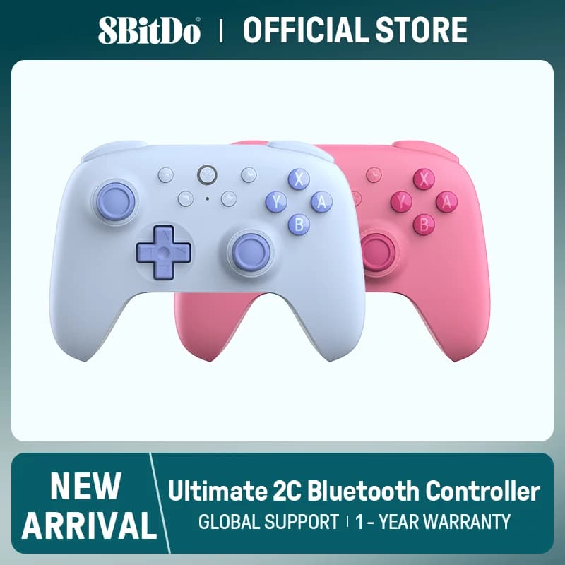 8BitDo - Ultimate 2C Wireless Hall Effect Joysticks Controlador de juegos Bluetooth para Nintendo switch 2, 1, oled Lite