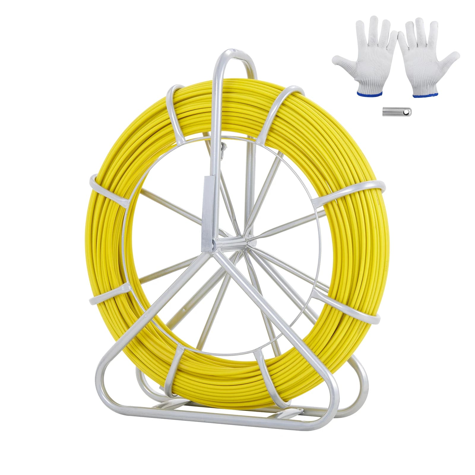 SucceBuy-cinta de fibra de vidrio para peces, 425/492/600/656 pies, varilla para conductos, extractor de cables, herramientas de pesca para paredes y conductos eléctricos