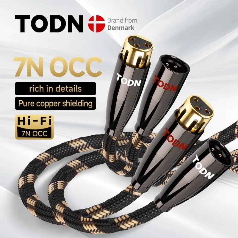 Cable XLR Trenzado de Nylon y Cobre 7N OCC TODN Hifi, Macho a Hembra, Conector de 3 Pines, Cable de Extensión para Micrófono y Mezclador