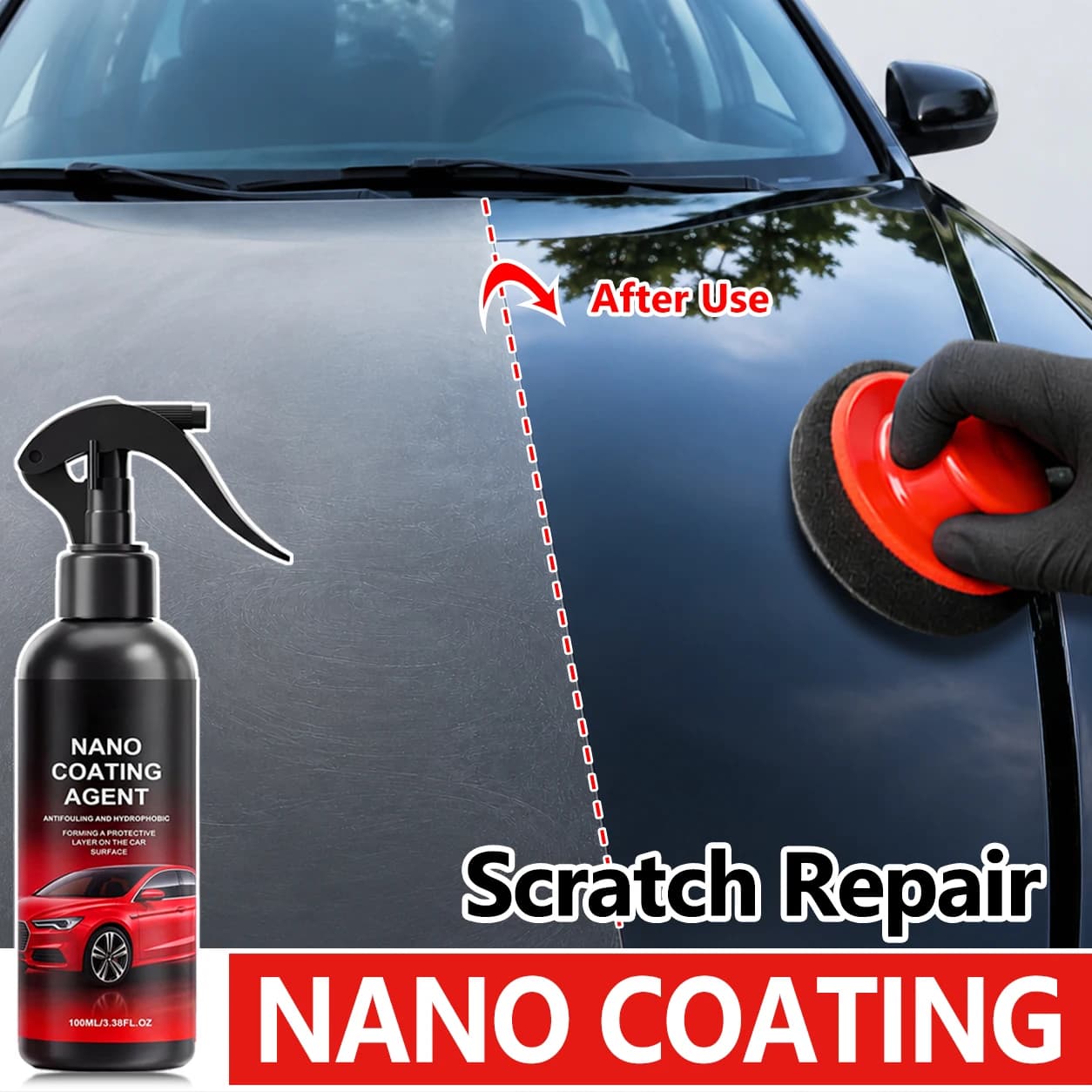 Kit de Revestimiento Cerámico Nano para Autos - Belleza Automotriz Profesional Universal, Protección de Pintura para Autos con Alto Brillo, Brillo Duradero
