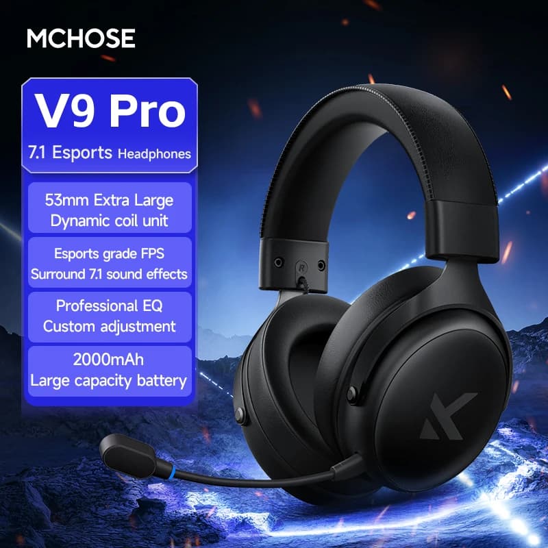 MCHOSE V9 Pro auriculares con micrófono tres modos Bluetooth inalámbrico ordenador PC Gamer auriculares accesorios V9 Pro MCHOSE
