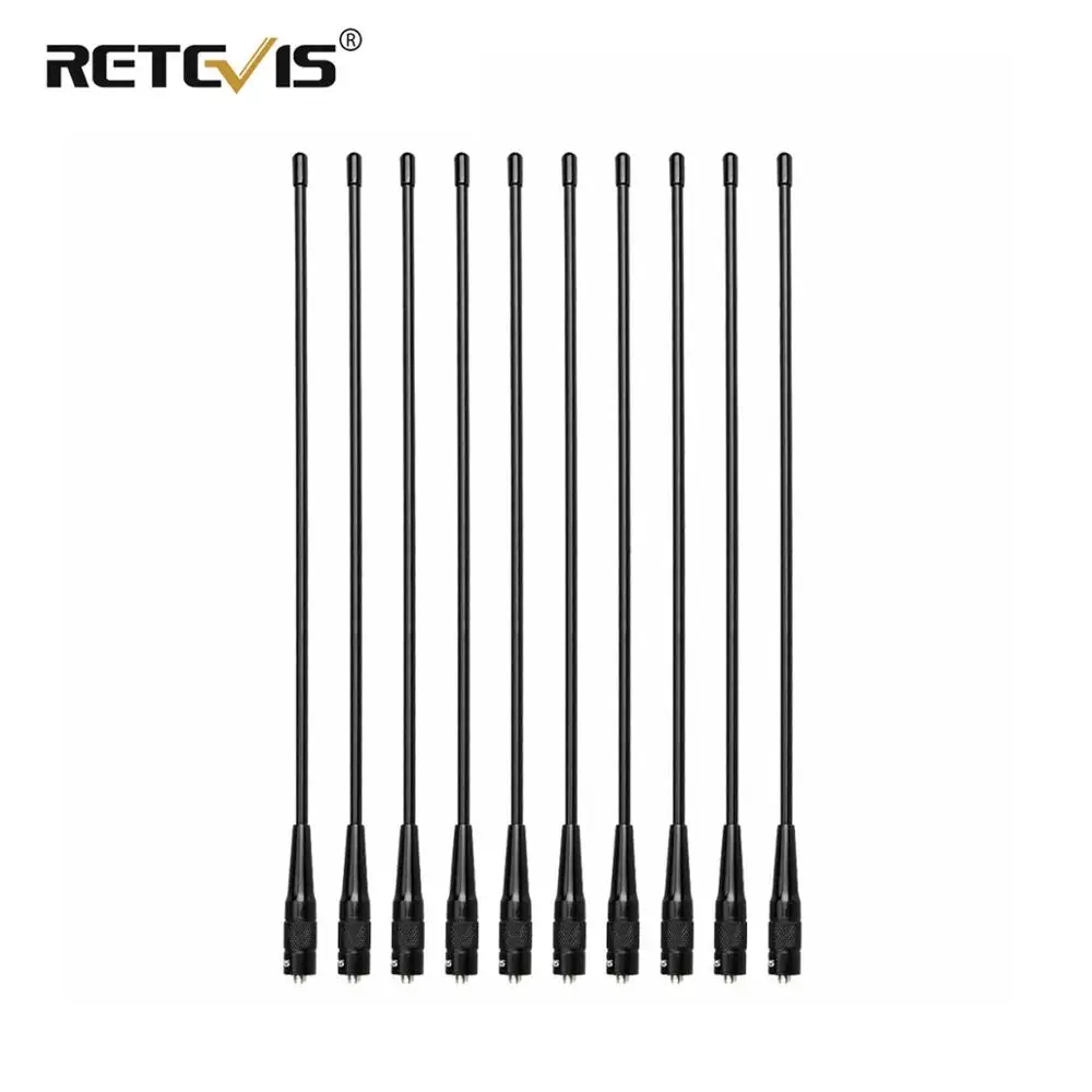 Antena para Walkie-Talkie Retevis RHD-771, 10 Piezas, 39 cm, SMA-F VHF UHF para Baofeng UV 5Rr, HYT, Quansheng UV K5, UV K6, Retevis HD2, RT29