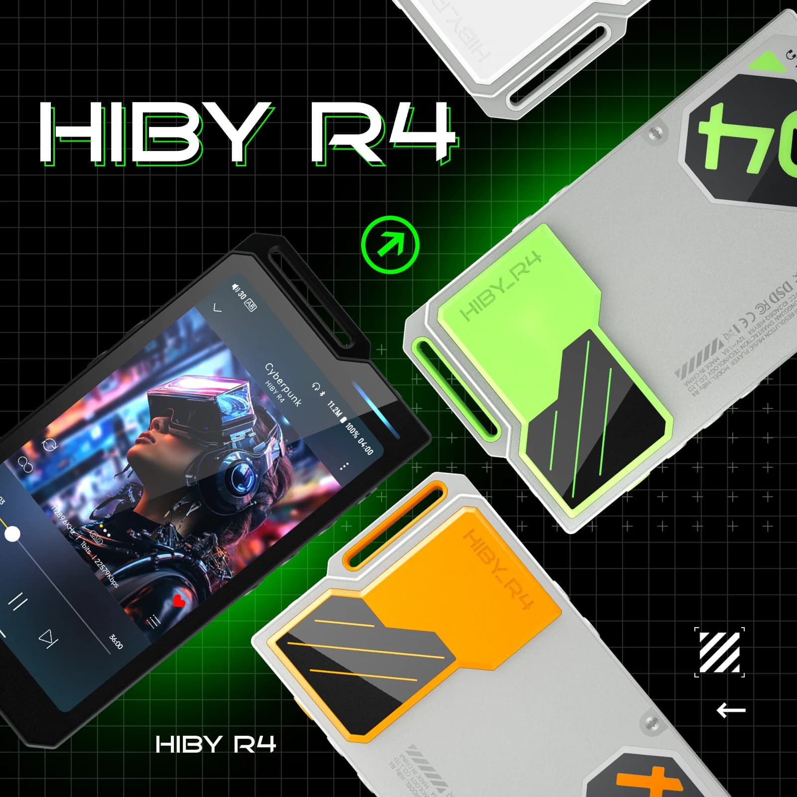Reproductor de Música HiFi HiBy R4 ES9018Q2M*4 Android 12, MP3, Audio Bluetooth, WiFi, DSD256, MQA, 16x USB DAC, Amplificador de Auriculares, 11 Horas, 4.7'', OPA1652