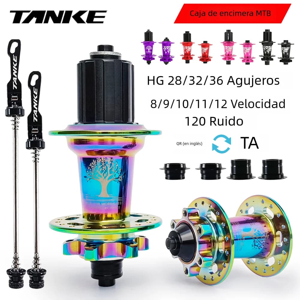 TANKE 120 Click Hub 6 rodamientos MTB buje de bicicleta de montaña delantero trasero 28 32 36 agujeros QR eje pasante intercambio freno de disco bujes de bicicleta HG