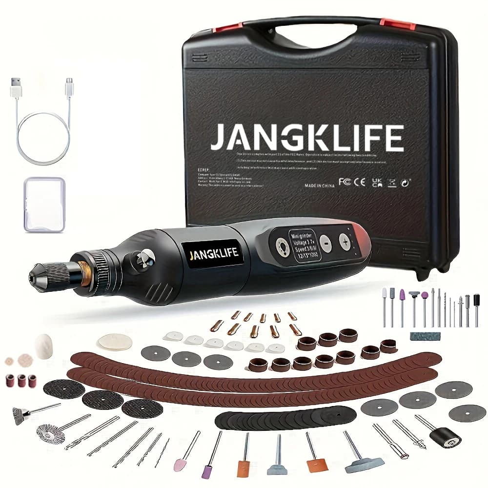 JANGKLIFE-Kit de herramientas rotativas inalámbricas USB, pluma de grabado para carpintería, bricolaje para joyería, Mini Taladro Inalámbrico de vidrio y Metal