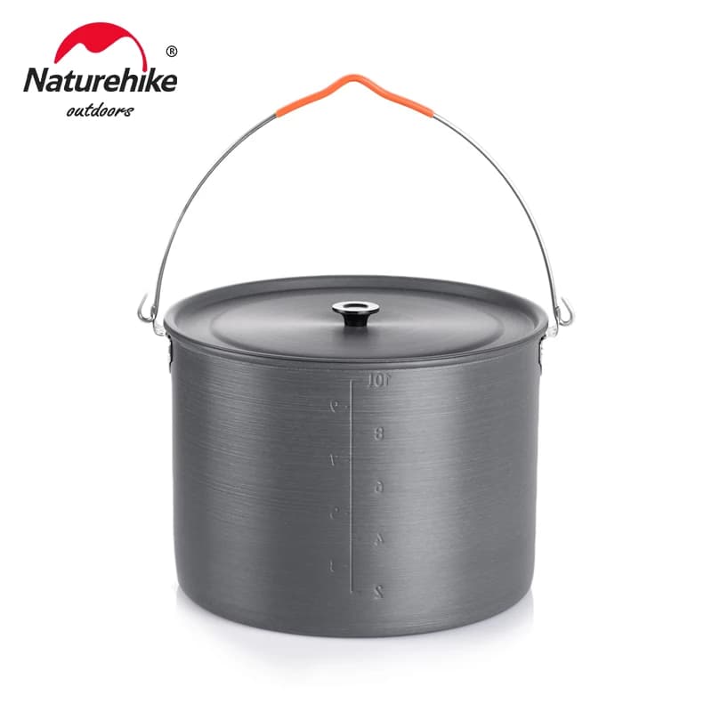 Naturehike 4L 6L 10L colgante de Camping olla al aire libre de aluminio olla colgante vajilla 4-8 persona Picnic cocina trípode de turismo