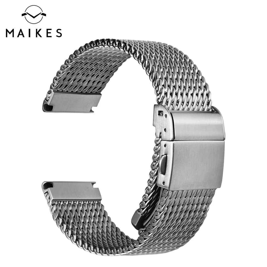 MAIKES correa de reloj de acero inoxidable 316L para Rolex Omega IWC Breitling 20mm 21mm 22mm correa de reloj tejida milanesa