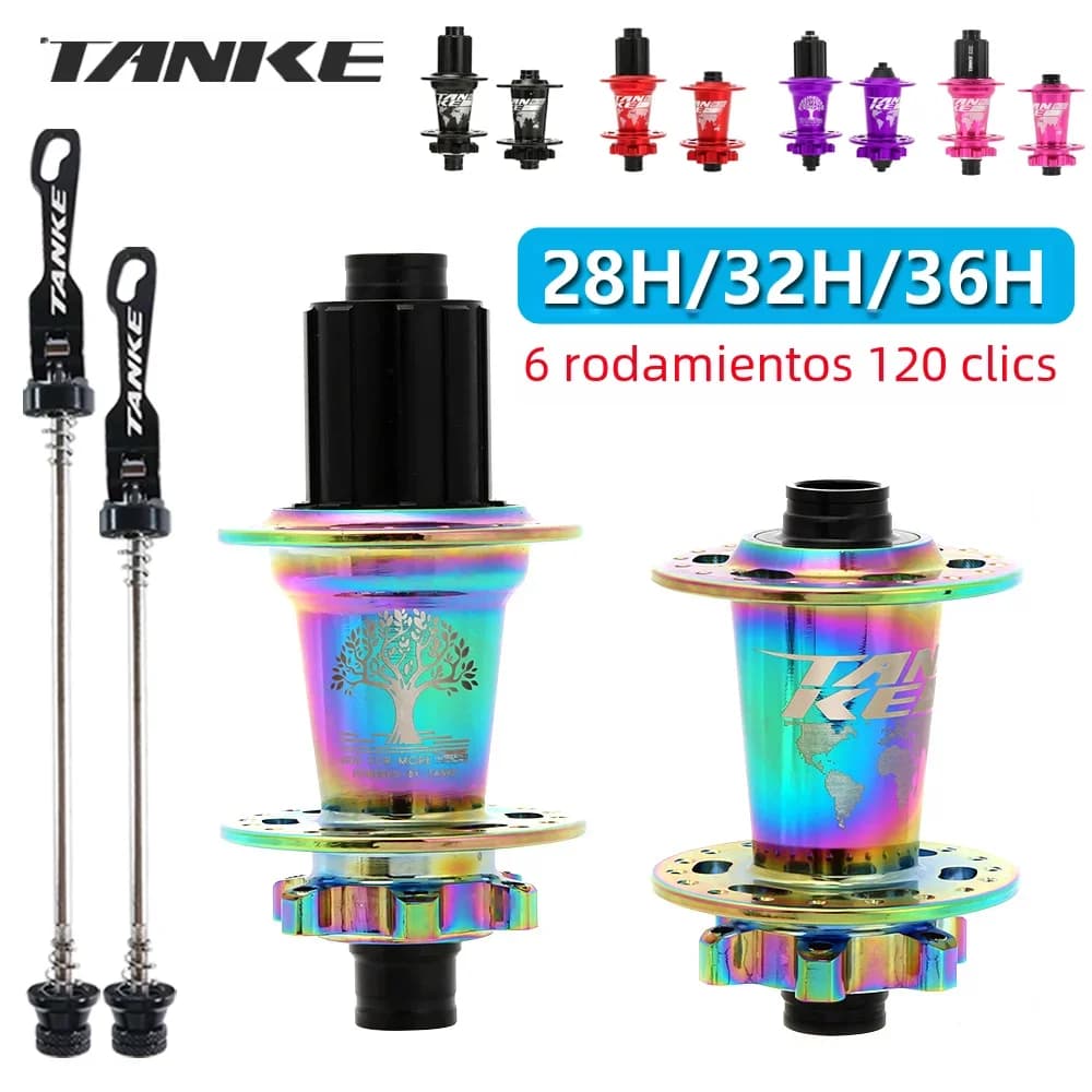 TANKE 120 Click Hub 6 rodamientos MTB bicicleta de montaña Hub delantero trasero a HG 28 32 36 agujeros freno de disco bujes de bicicleta 8 9 10 11 12 velocidades
