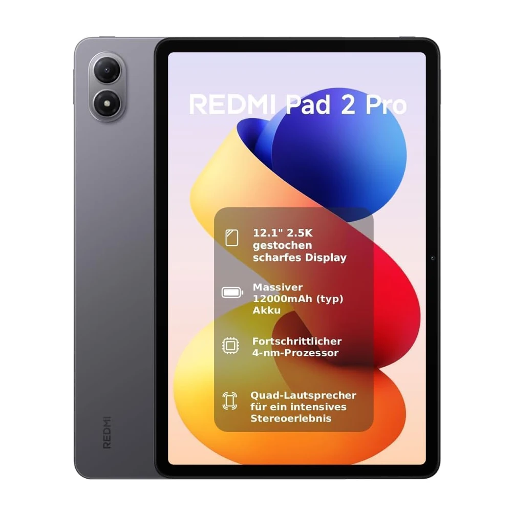 Xiaomi Redmi Pad 2 Pro Versión Global, Tablet con Pantalla de 12.1" y Resolución 2.5K, Batería de 12000mAh, Snapdragon 7s Gen 4, Tablet con Wi-Fi 6