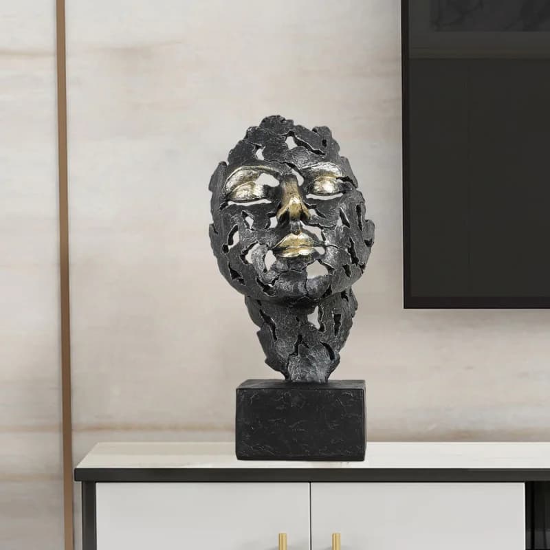 Escultura coleccionable de Arte de personaje abstracto, estatuilla de pensador de resina, estatua de cara, estantería, habitación, accesorios de decoración del hogar, nuevo