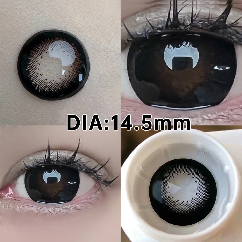 OVOLOOK-2pcs/par lentes de contacto envío rápido lentes negros grandes para ojos pupilas de belleza lentes de Color de ojos comestibles 14,5mm/14,2mm