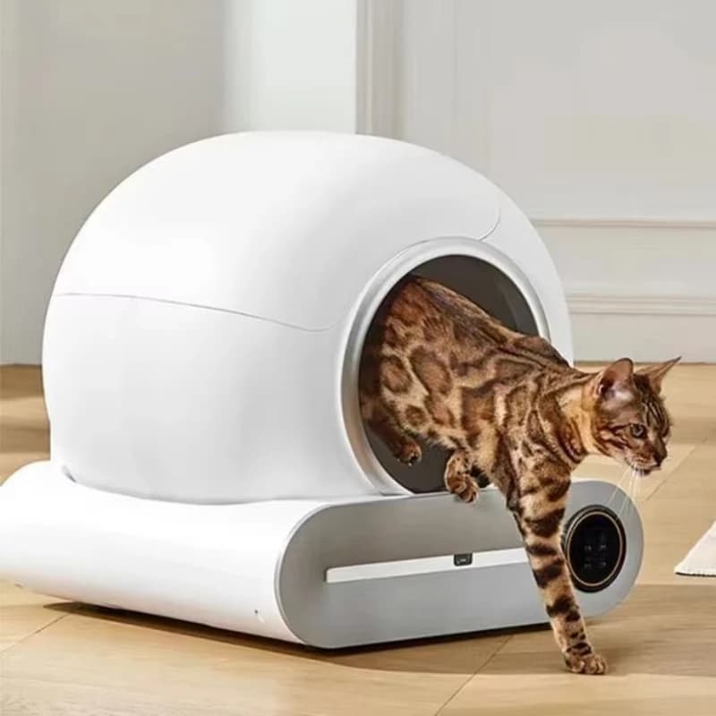 Caja de arena inteligente para gatos, completamente automática, gran capacidad, semicerrada, inodoro inteligente para gatos, Control remoto por aplicación