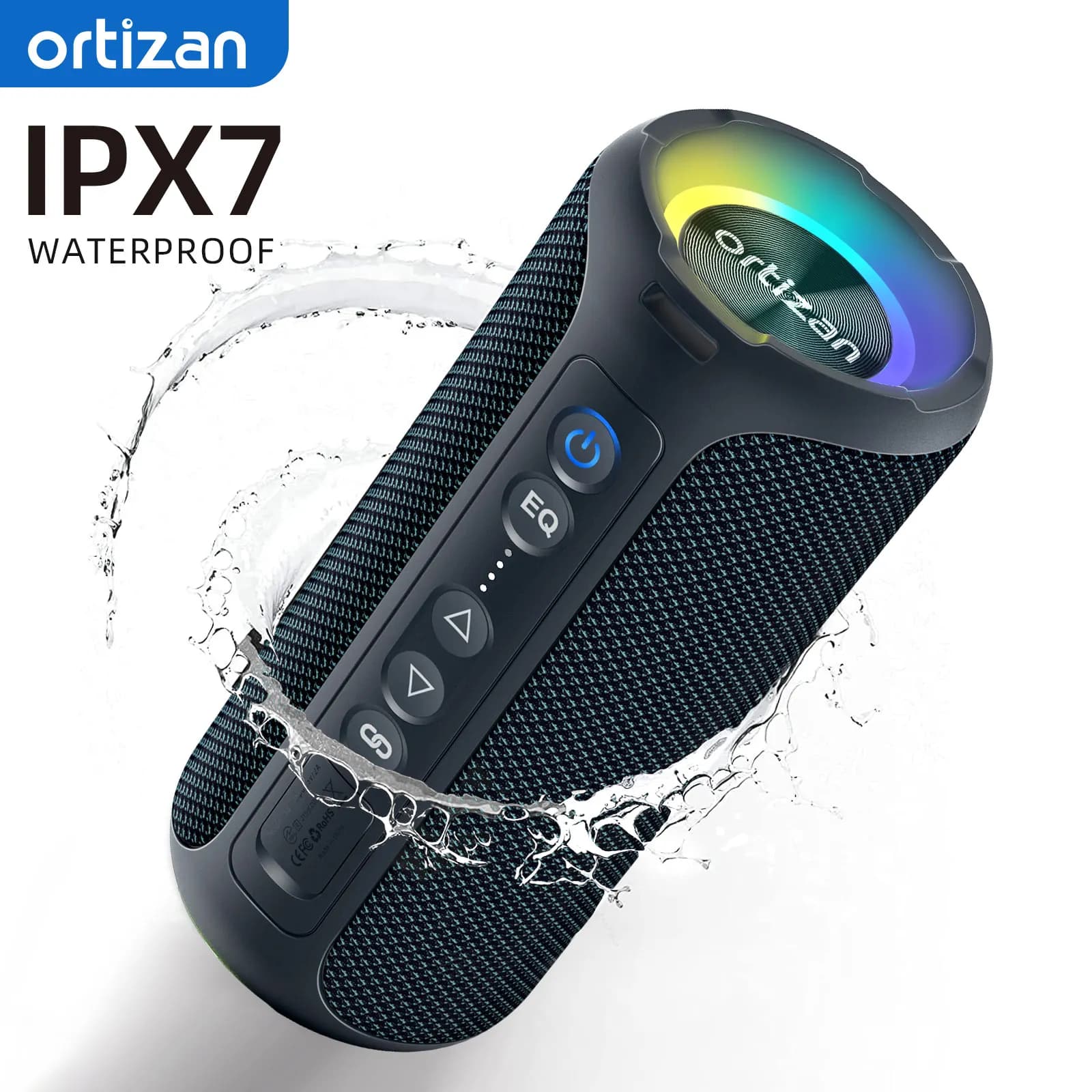 Altavoces Bluetooth Ortizan 40W altavoz inalámbrico portátil para exteriores con graves mejorados 30 horas IP7 altavoz de ducha impermeable Bluetooth 5,3