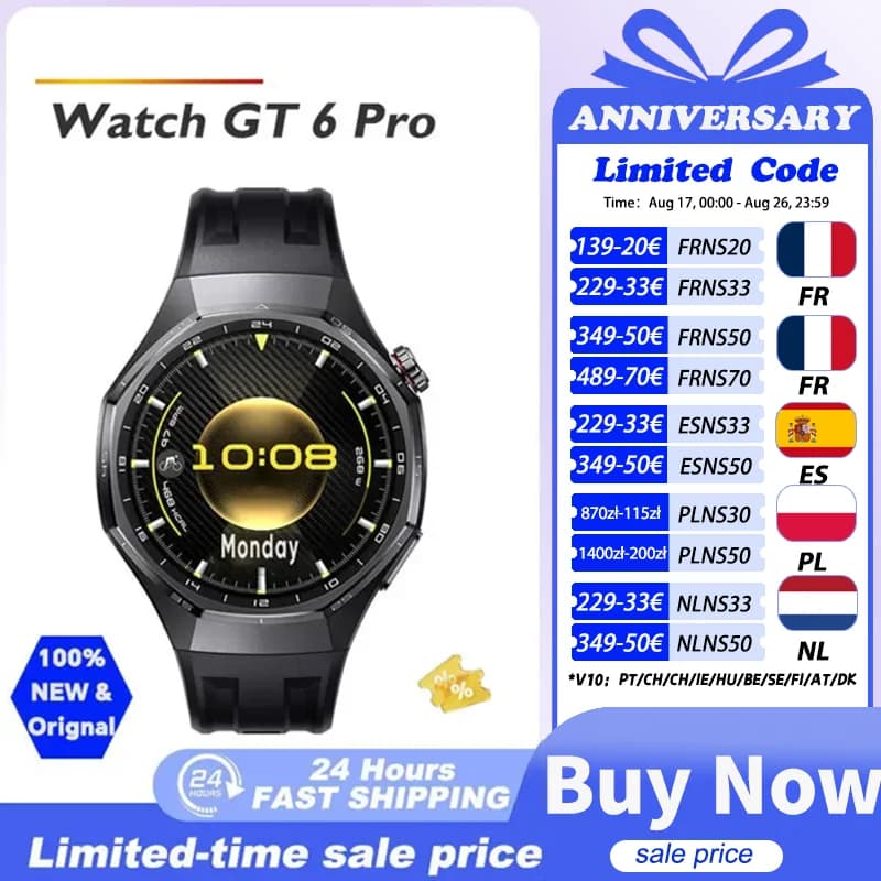 HUAWEI WATCH GT 6 Pro Reloj Inteligente HUAWEI con Pantalla AMOLED de 1.47”, 21 Días de Duración de Batería, HarmonyOS 6.0, NFC, Llamadas Bluetooth, HUAWEI WATCH GT 6Pro