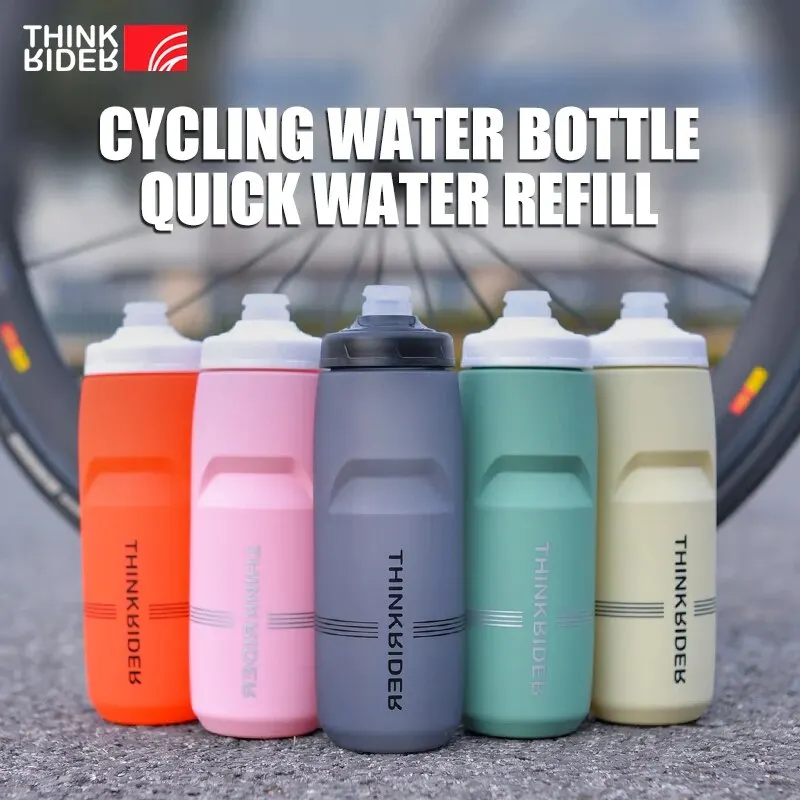 ThinkRider-botella de agua para bicicleta de montaña y carretera, botella de plástico portátil de gran capacidad para deportes al aire libre, 620ml/750ml