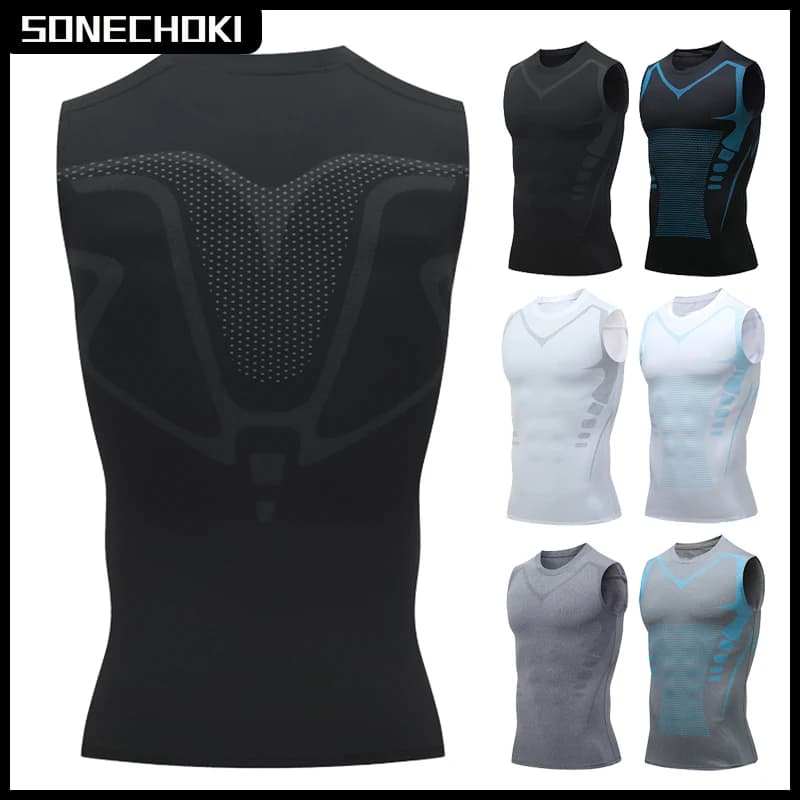 Camiseta sin mangas de compresión para hombre, camiseta de gimnasio sin mangas con estampado de secado rápido, ropa deportiva para hombre, chaleco de culturismo para Fitness, Top muscular de entrenamiento