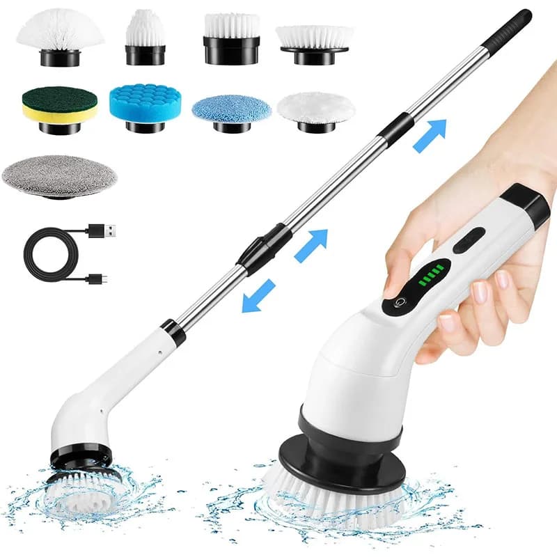 Cepillo de limpieza multiusos eléctrico inalámbrico para cocina, baño, inodoro, cepillos y fregonas para el hogar