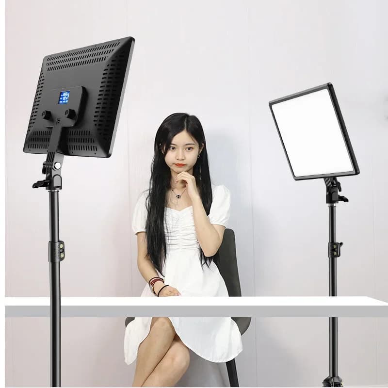 Panel de luz LED para vídeo de 14 y 10 pulgadas, enchufe europeo, 3200K-6000K, iluminación para fotografía, control remoto para transmisión en vivo, lámpara para estudio fotográfico