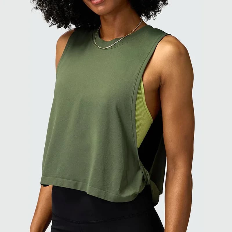 Tops de Yoga sin mangas para mujer, blusa transpirable de secado rápido de malla para cubrir el gimnasio, camiseta fresca para entrenamiento, Top corto sin mangas para correr